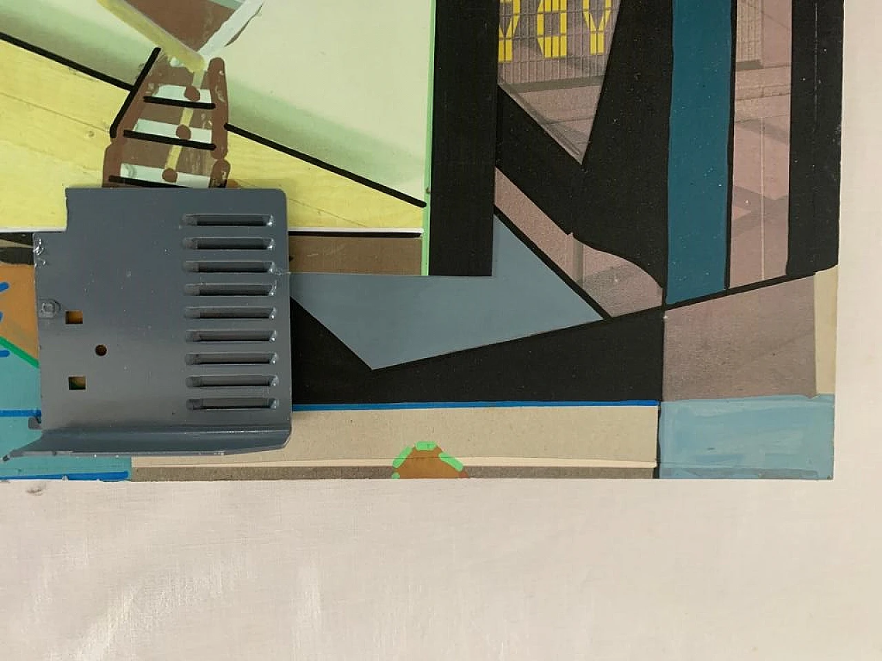 Renato Volpini, composizione, opera a tecnica mista su tavola, 1970 3