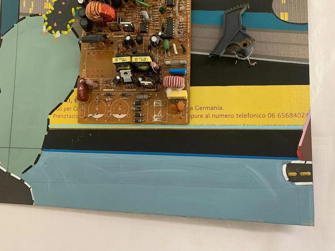 Renato Volpini, composizione, opera a tecnica mista su tavola, 1970 4