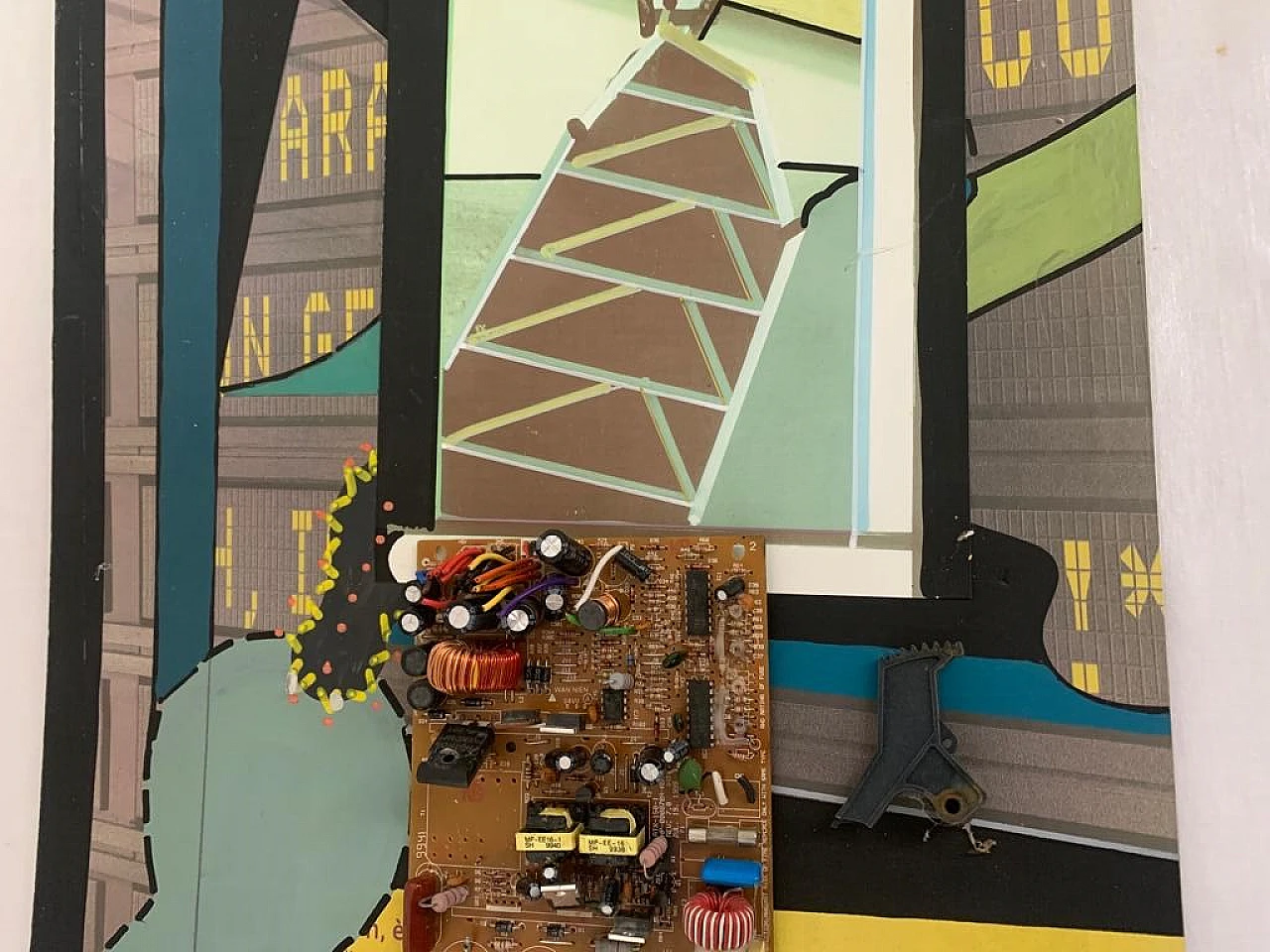 Renato Volpini, composizione, opera a tecnica mista su tavola, 1970 5