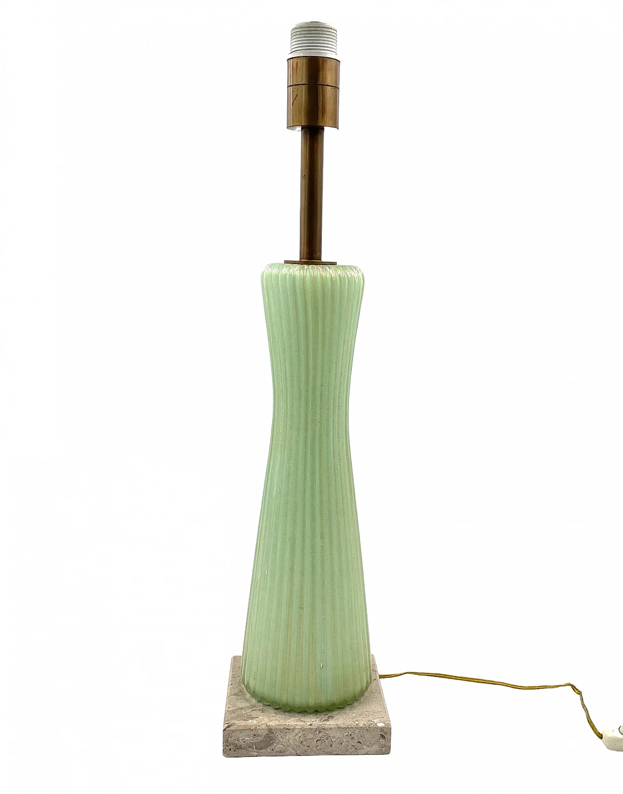 Green glass, marble and brass lamp by Barovier & Toso, 1940s 10