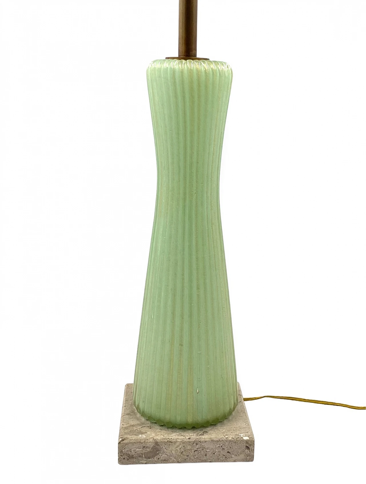 Green glass, marble and brass lamp by Barovier & Toso, 1940s 11