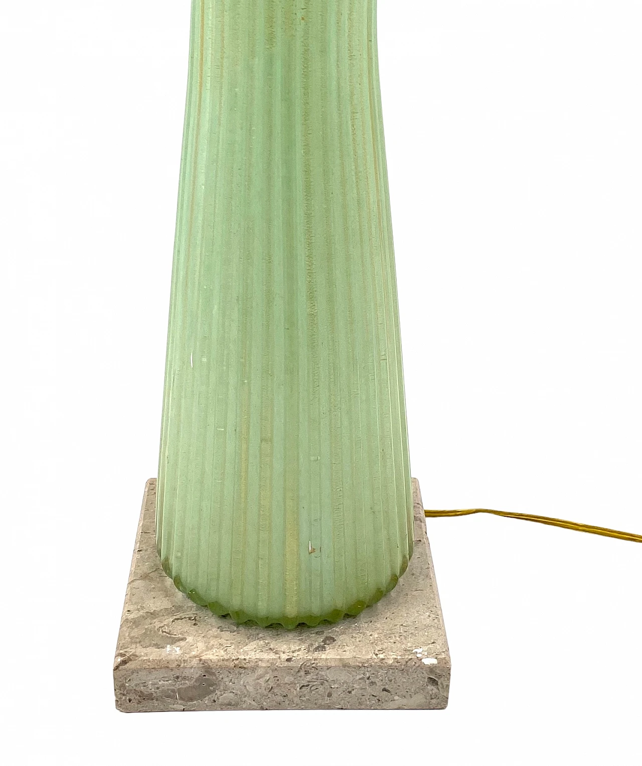 Green glass, marble and brass lamp by Barovier & Toso, 1940s 12