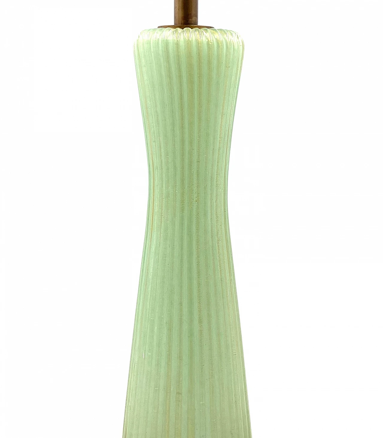 Green glass, marble and brass lamp by Barovier & Toso, 1940s 14