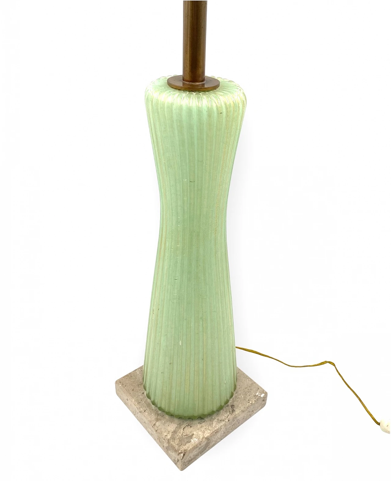 Green glass, marble and brass lamp by Barovier & Toso, 1940s 18