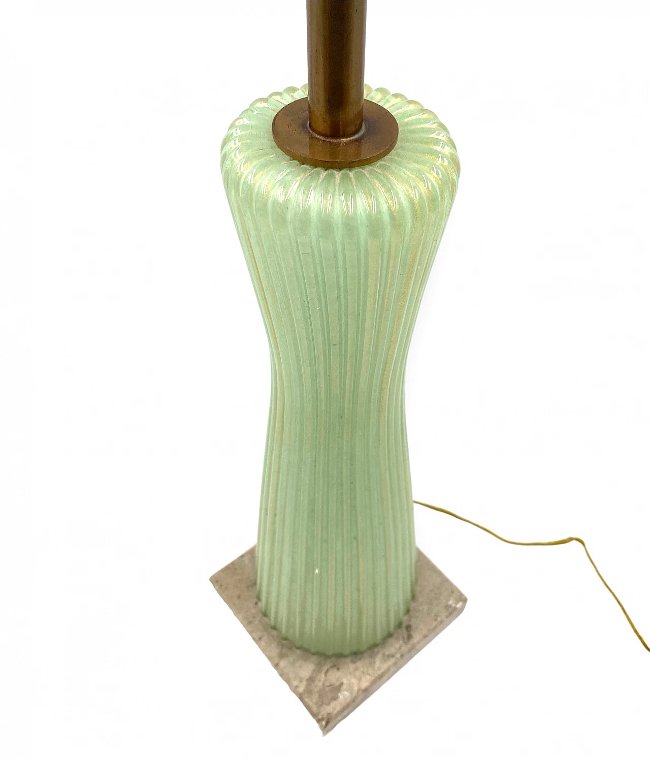 Green glass, marble and brass lamp by Barovier & Toso, 1940s 19