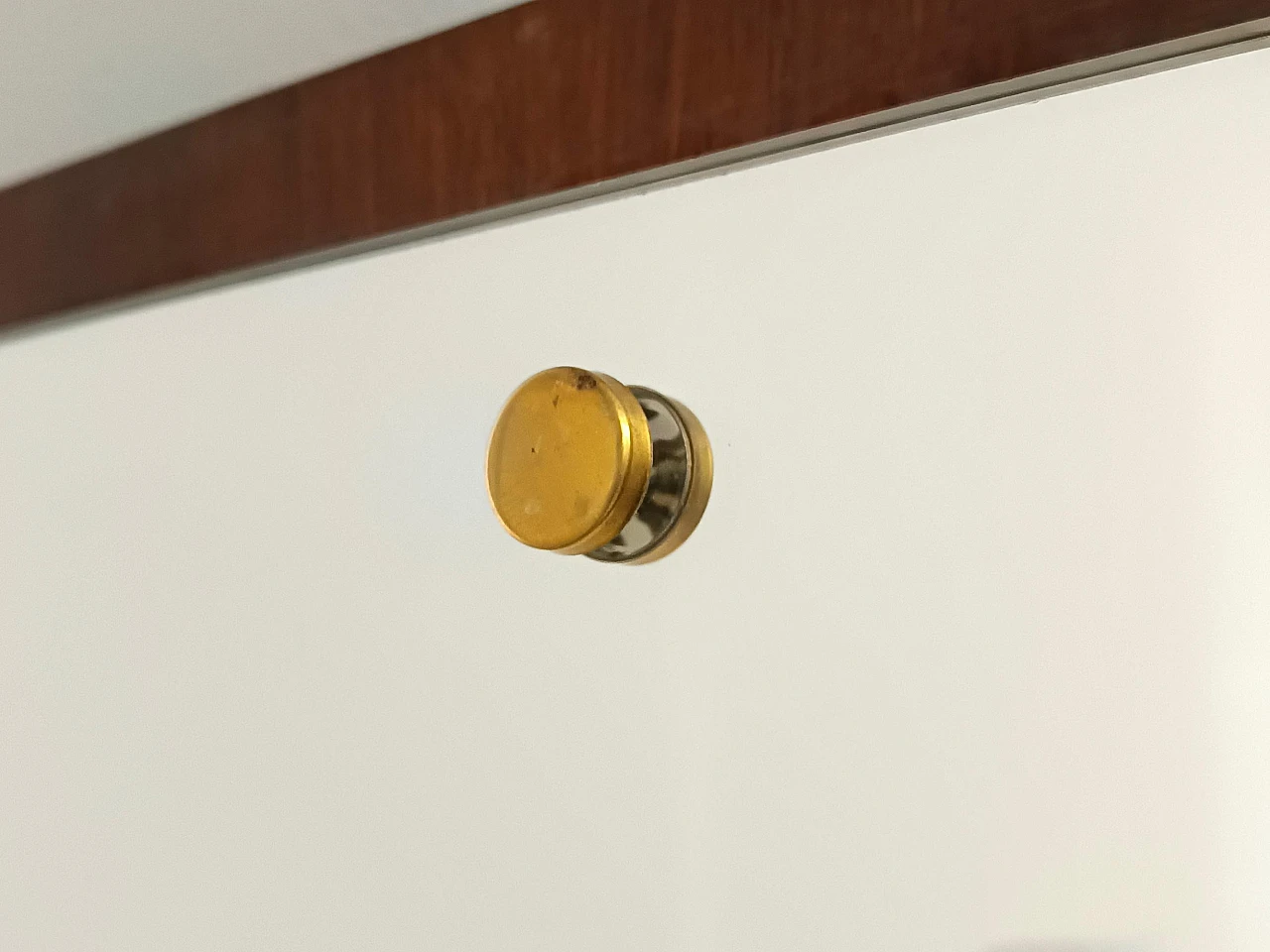 Consolle in faggio con specchio e mensola in vetro stile Ico Parisi 4