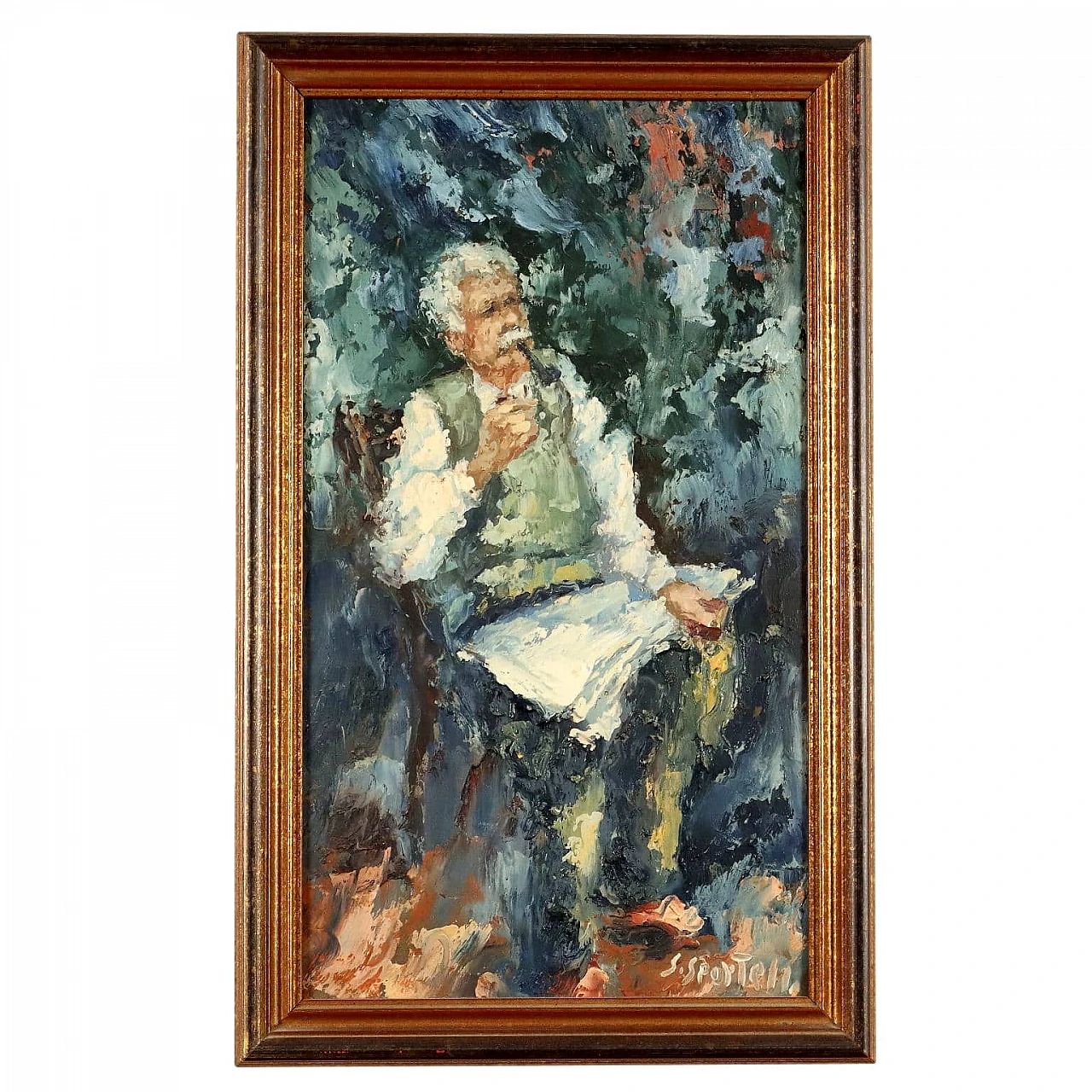 Salvatore Sportelli, Figura seduta, olio su tavola 1