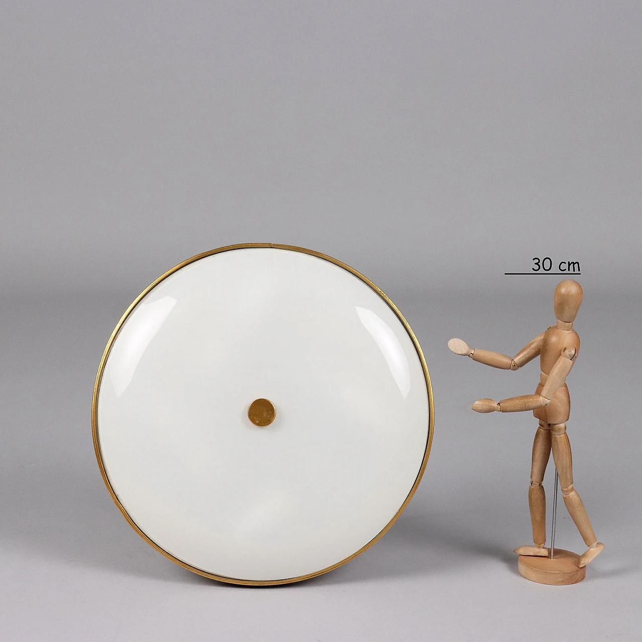 Plafoniera in ottone e vetro, anni '60 2