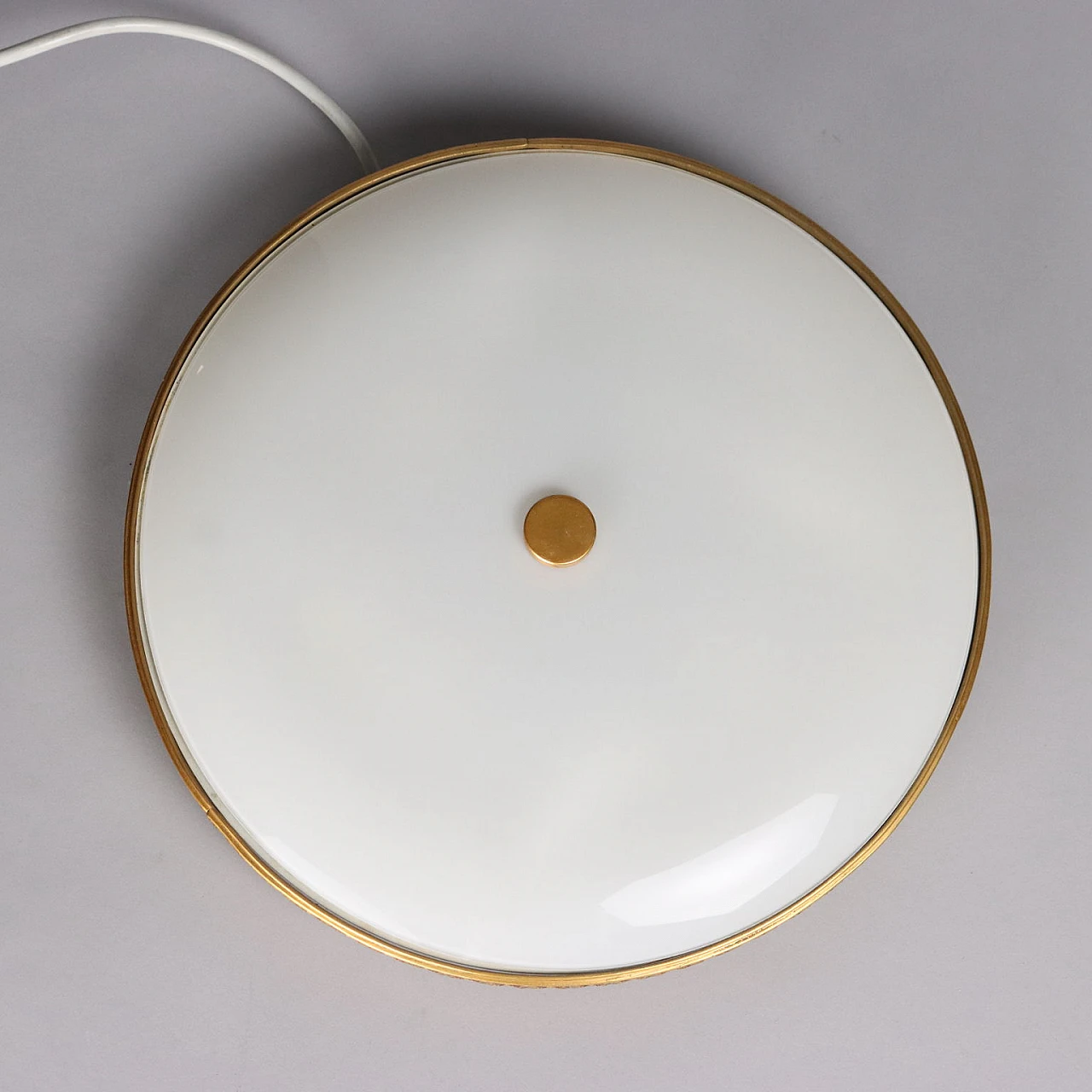 Plafoniera in ottone e vetro, anni '60 7