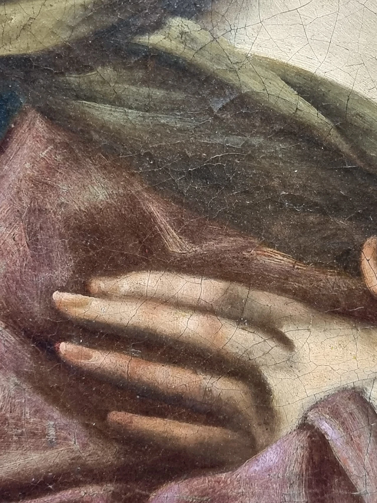 Dipinto raffigurante Madonna con cornice laccata e dorata, '600 3