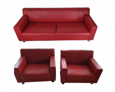 Divano e coppia di poltrone Dok di Kunihide Oshinomi per Matteograssi