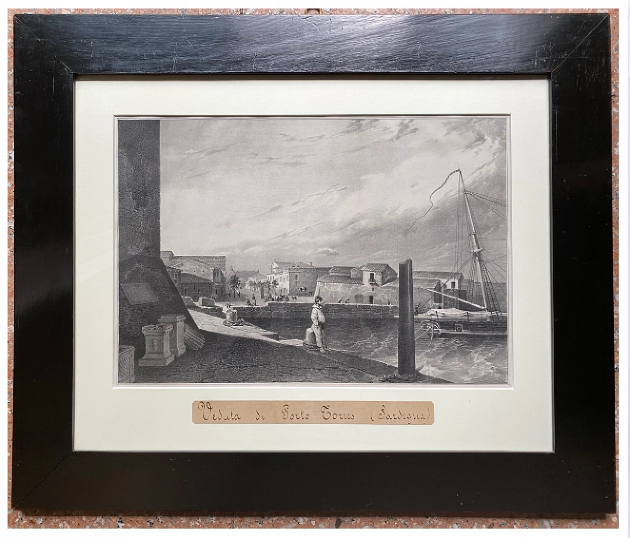 Giuseppe Cominotti, Veduta di Porto Torres, litografia, 1823 1