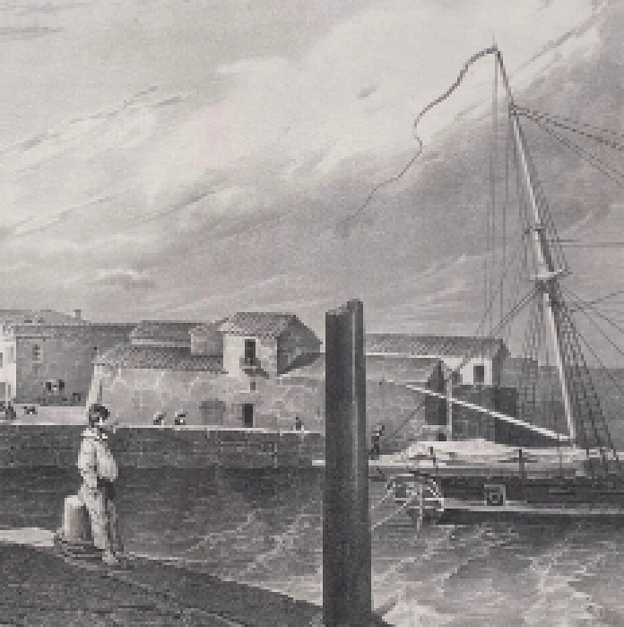 Giuseppe Cominotti, Veduta di Porto Torres, litografia, 1823 3