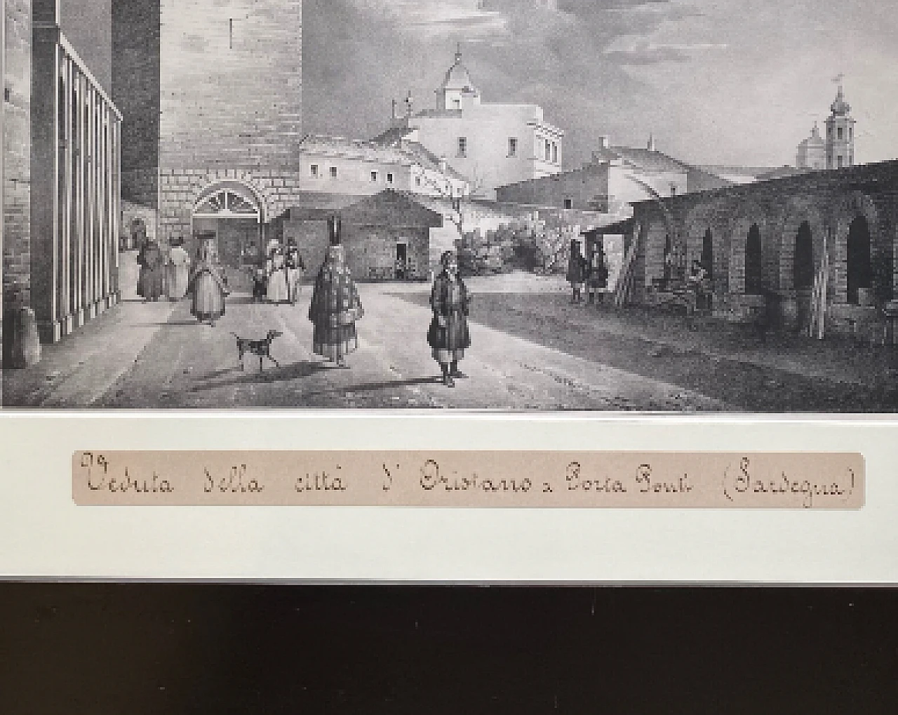 Giuseppe Cominotti, Veduta della città di Oristano, litografia, 1823 1