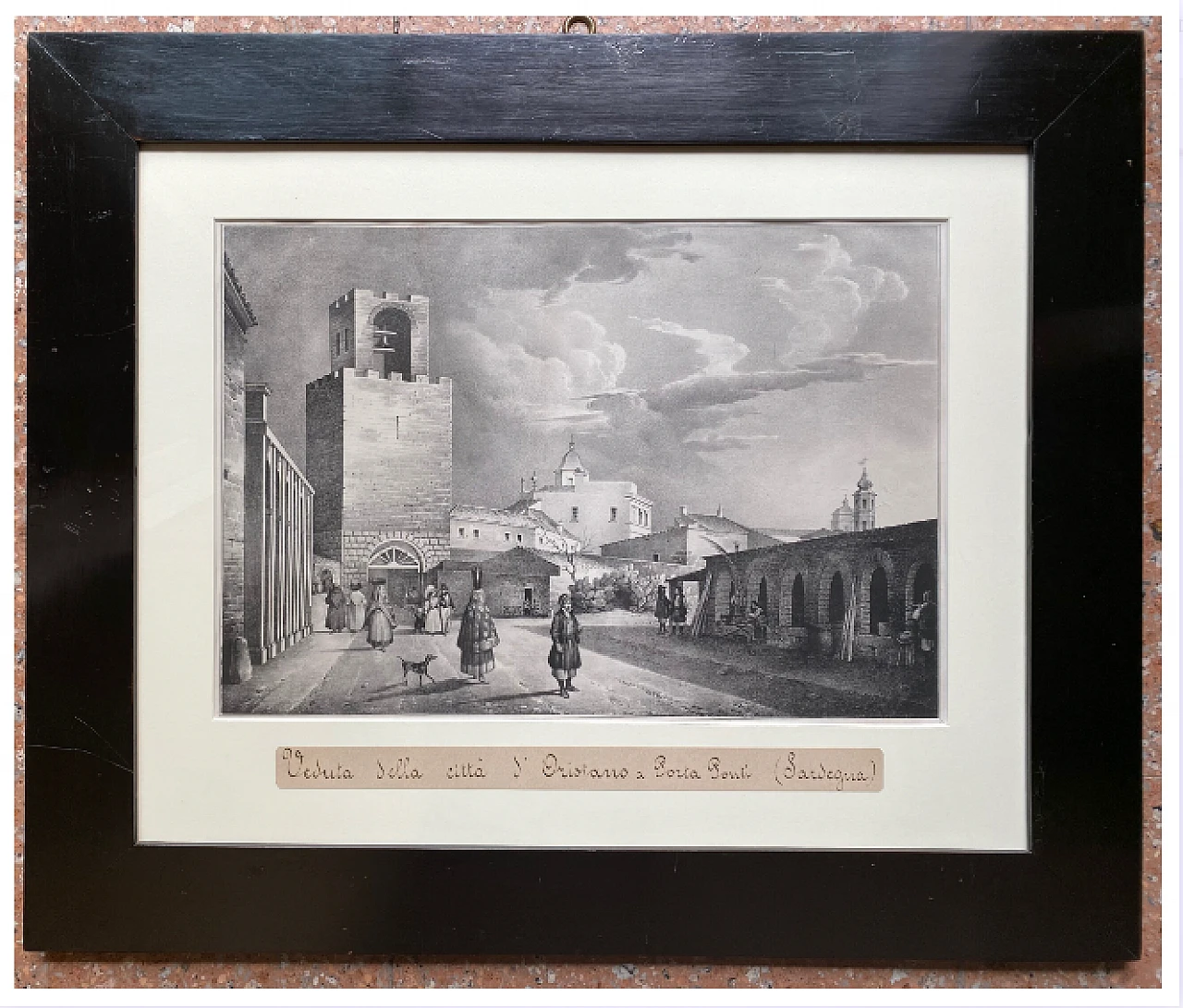 Giuseppe Cominotti, Veduta della città di Oristano, litografia, 1823 3