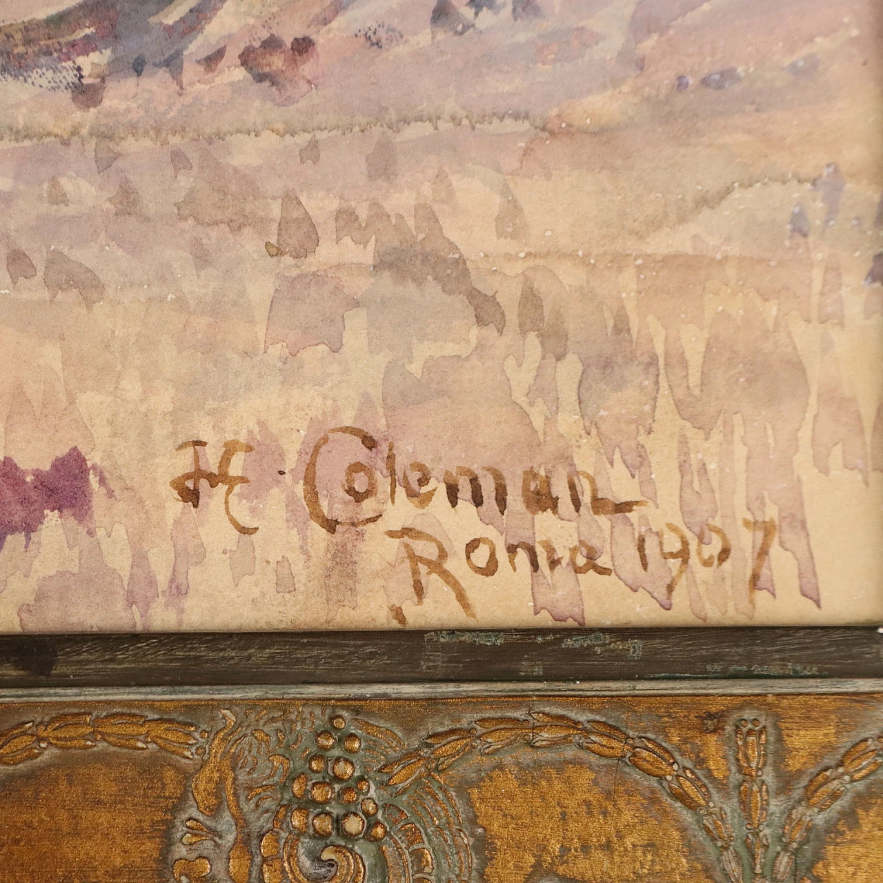 Henry Coleman, Incendio nella campagna, acquerello, 1907 6