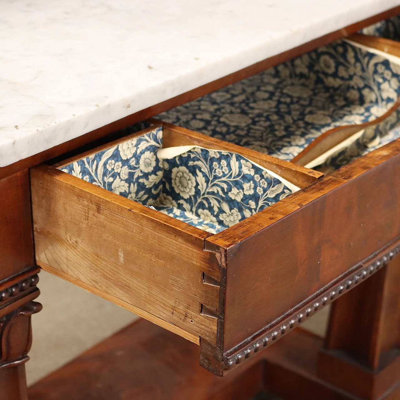Louis Philippe vanity with mirror in mahogany & marble, 19th century 6