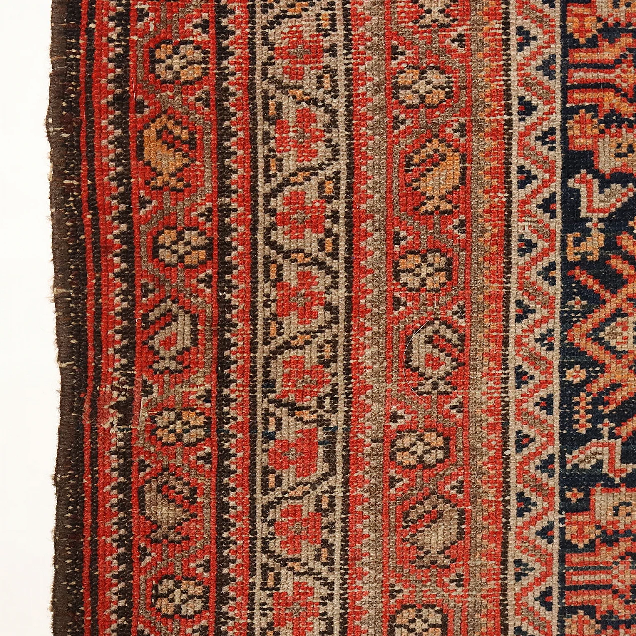 Extra thin knot Malayer rug in cotton and wool 6