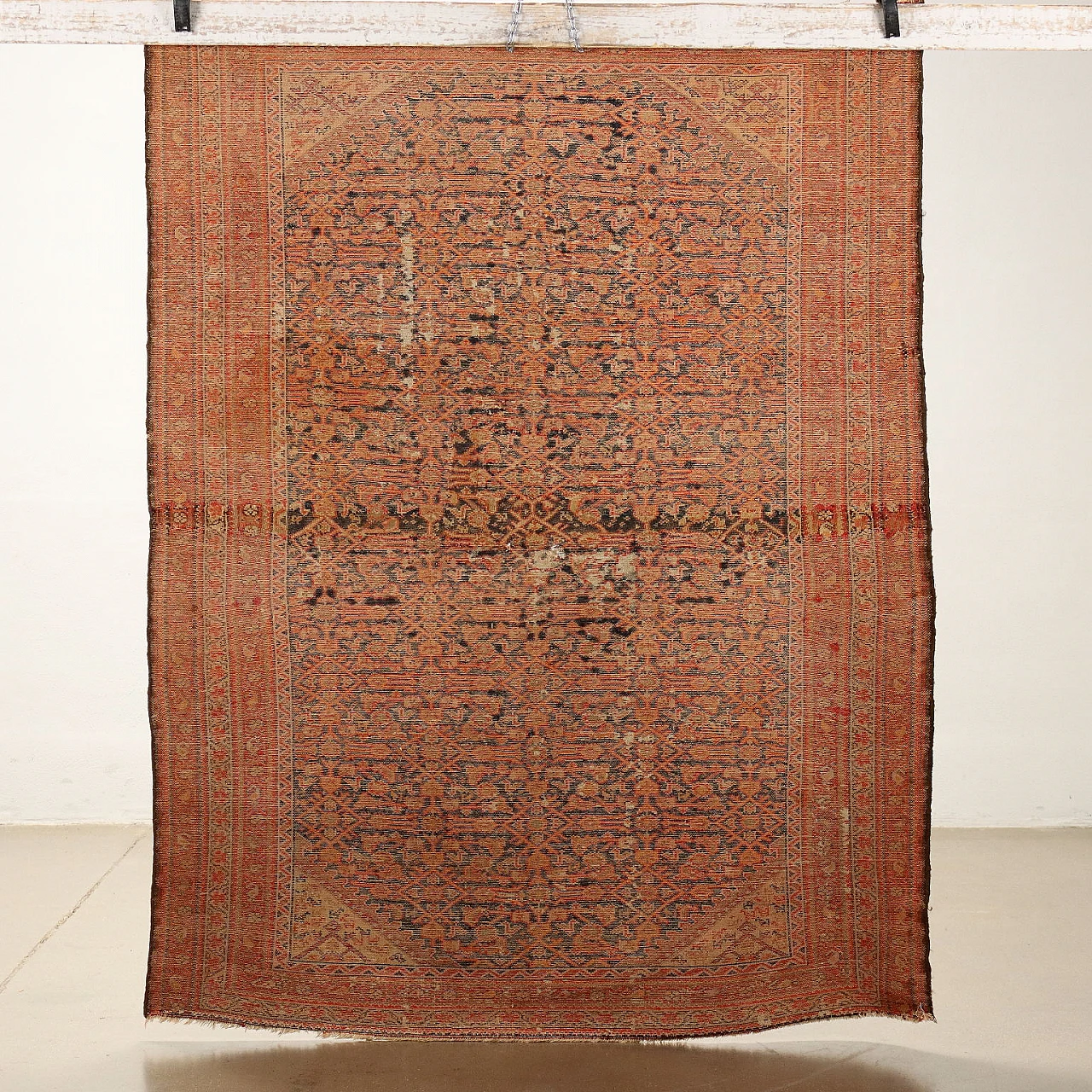 Extra thin knot Malayer rug in cotton and wool 7