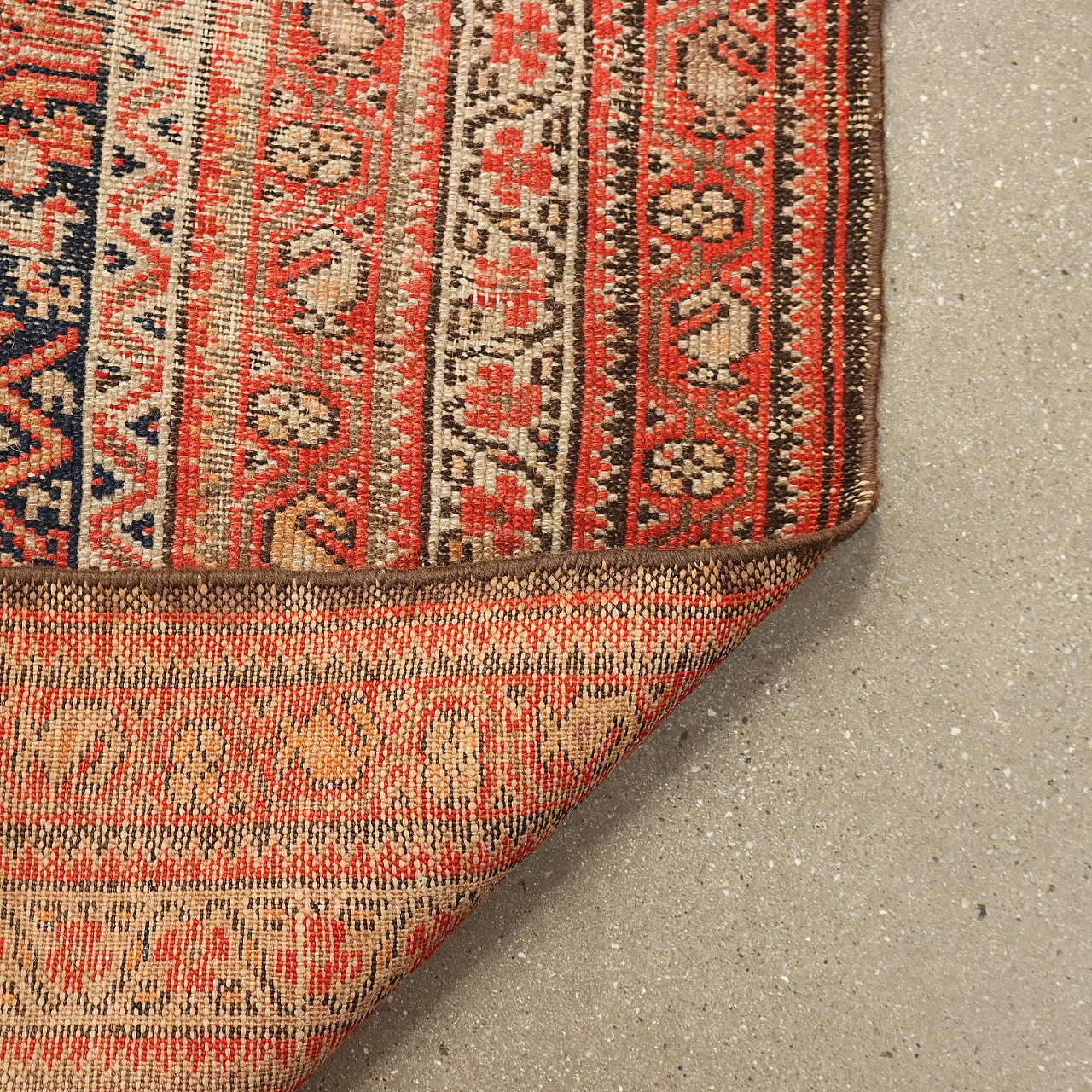 Extra thin knot Malayer rug in cotton and wool 8