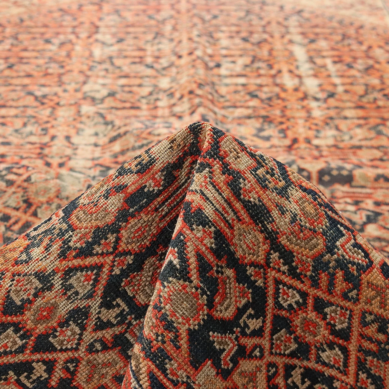 Extra thin knot Malayer rug in cotton and wool 10