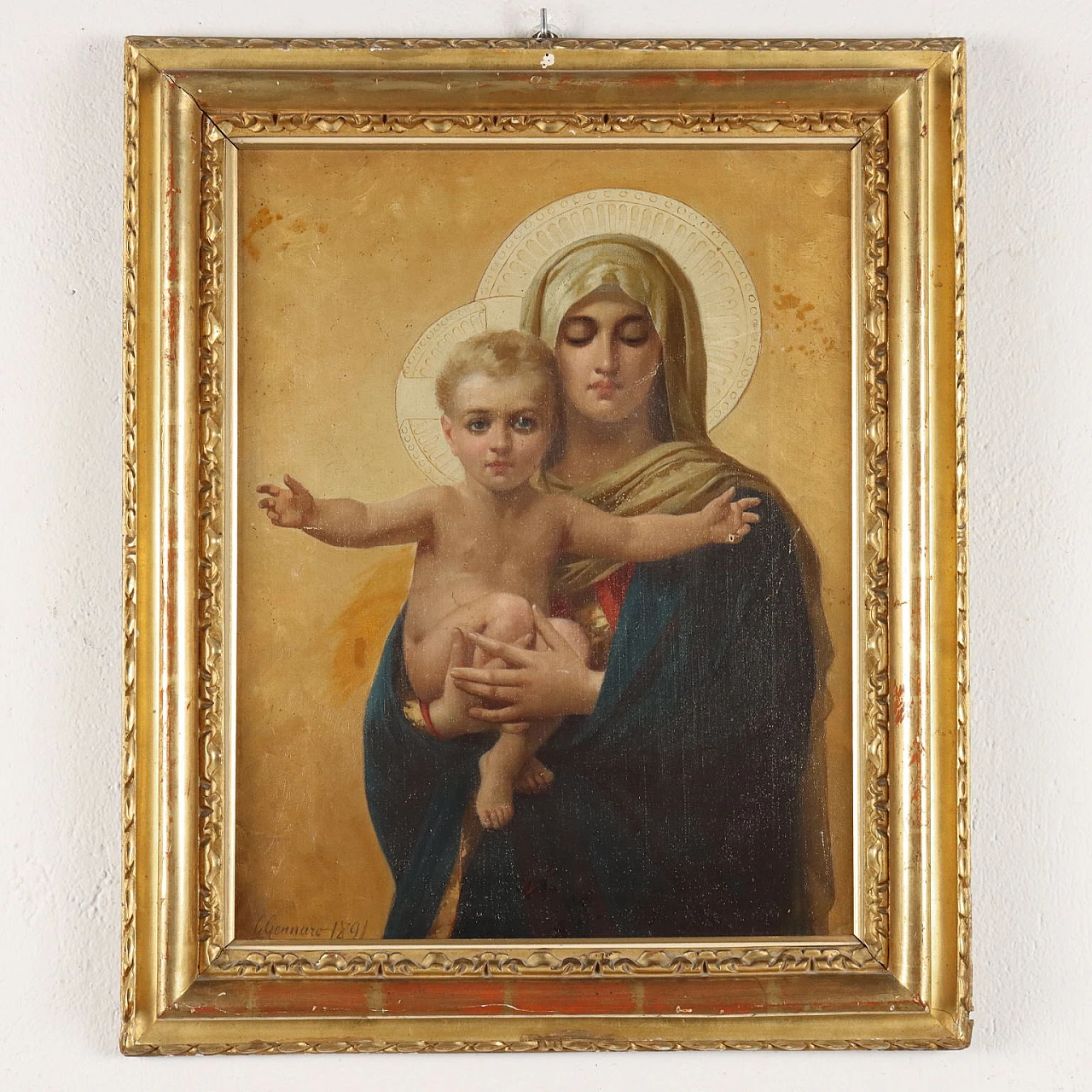 Giuseppe Gennaro, Madonna and Child, oil painting on canvas, 1891 2