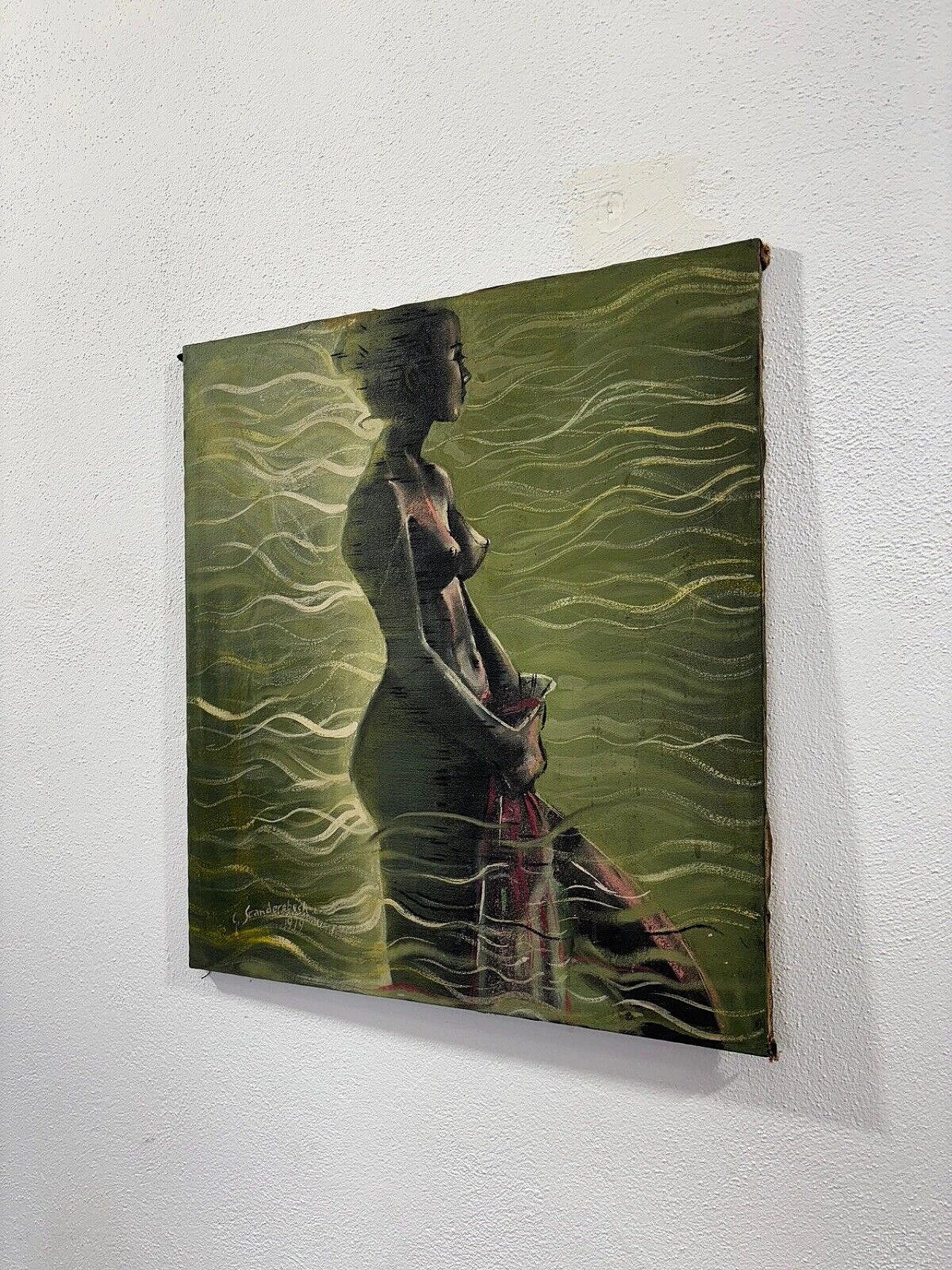 G. Scanderebech, Profile of a Woman, mixed media on canvas, 1979 2