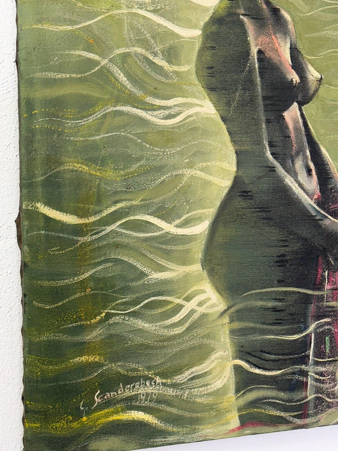 G. Scanderebech, Profile of a Woman, mixed media on canvas, 1979 3