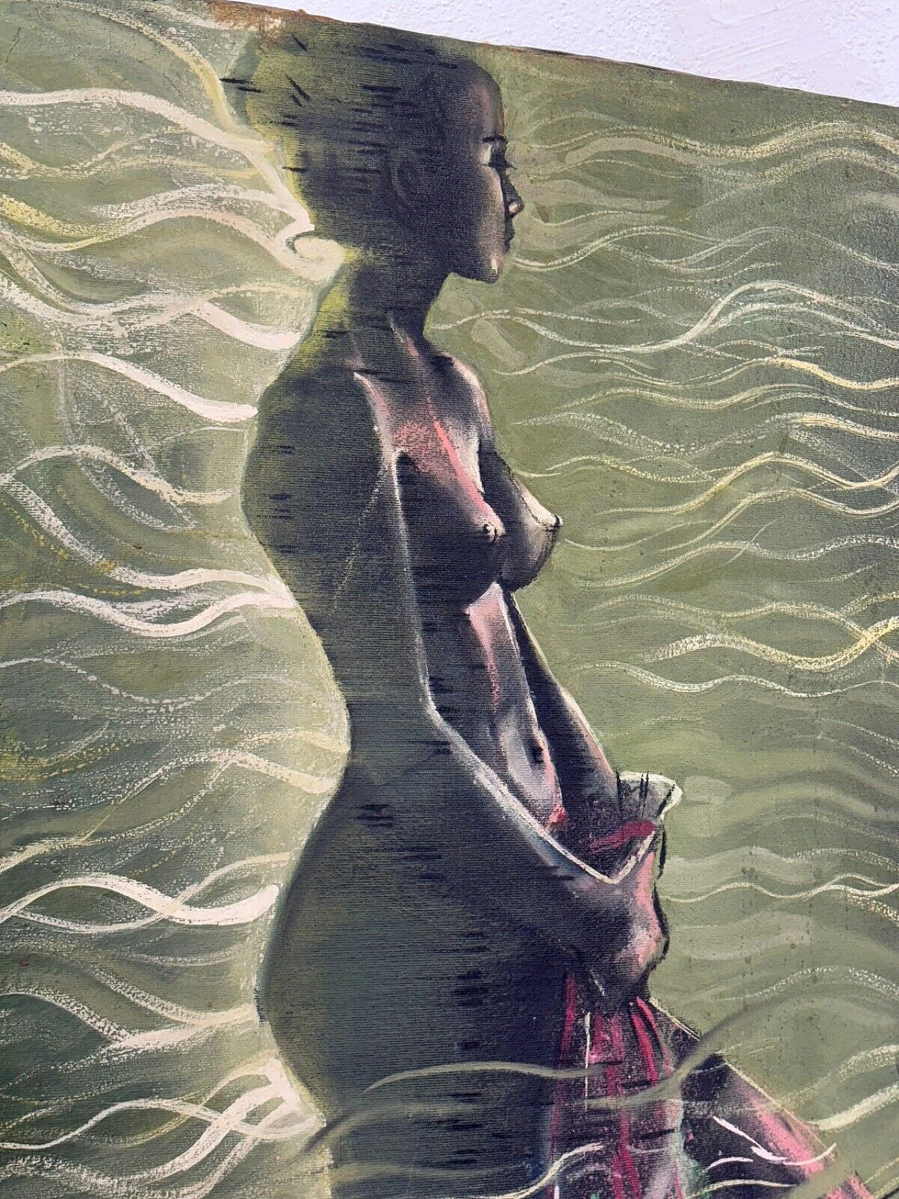 G. Scanderebech, Profile of a Woman, mixed media on canvas, 1979 4