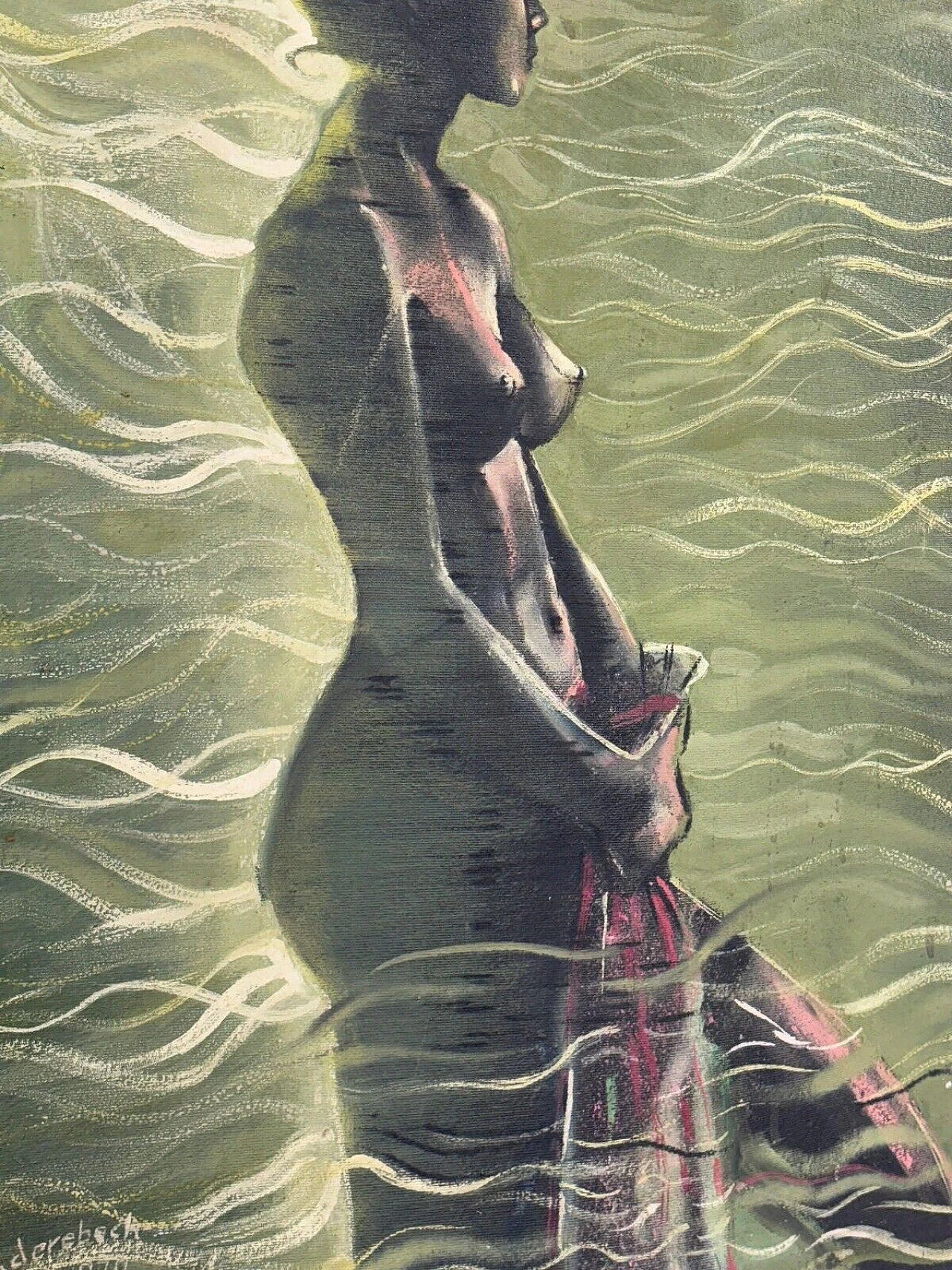 G. Scanderebech, Profile of a Woman, mixed media on canvas, 1979 5