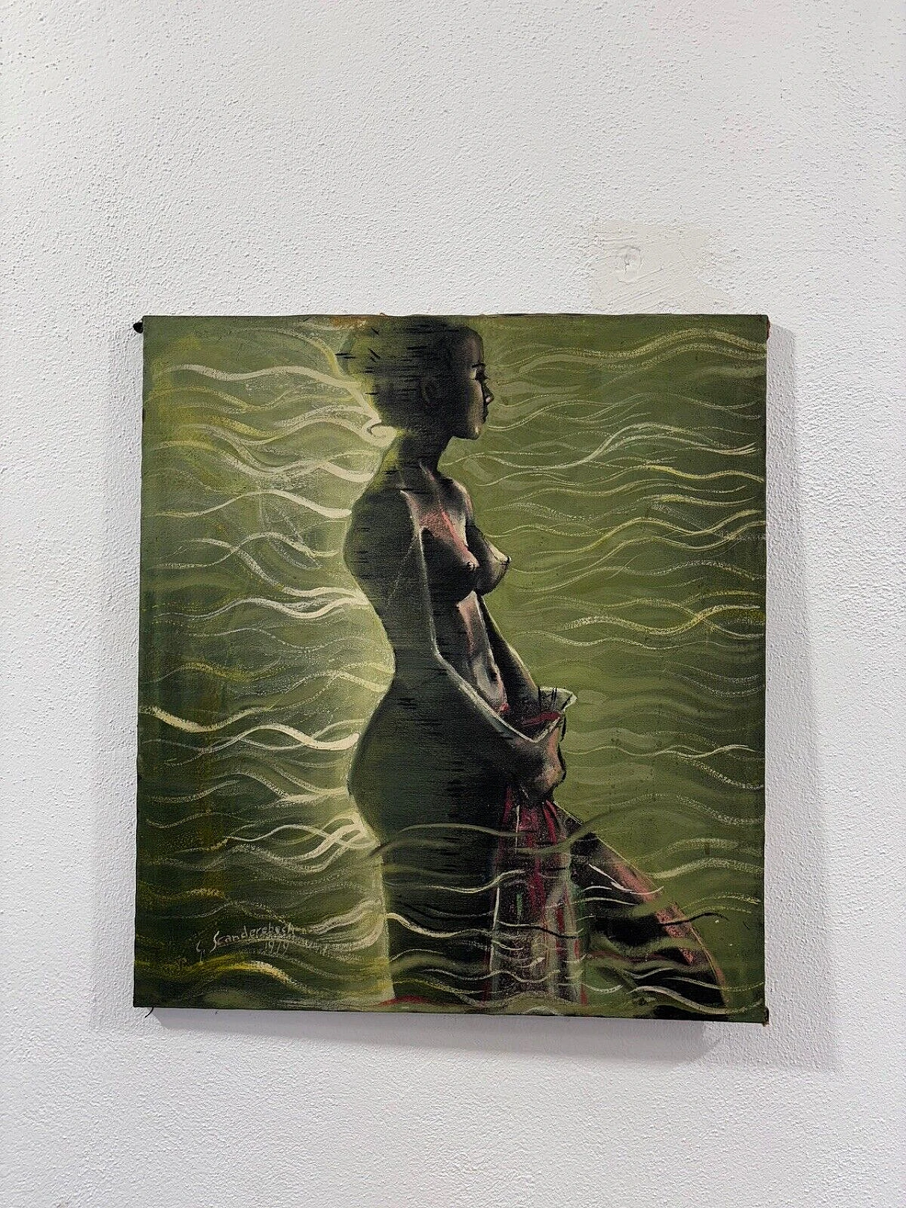 G. Scanderebech, Profile of a Woman, mixed media on canvas, 1979 6