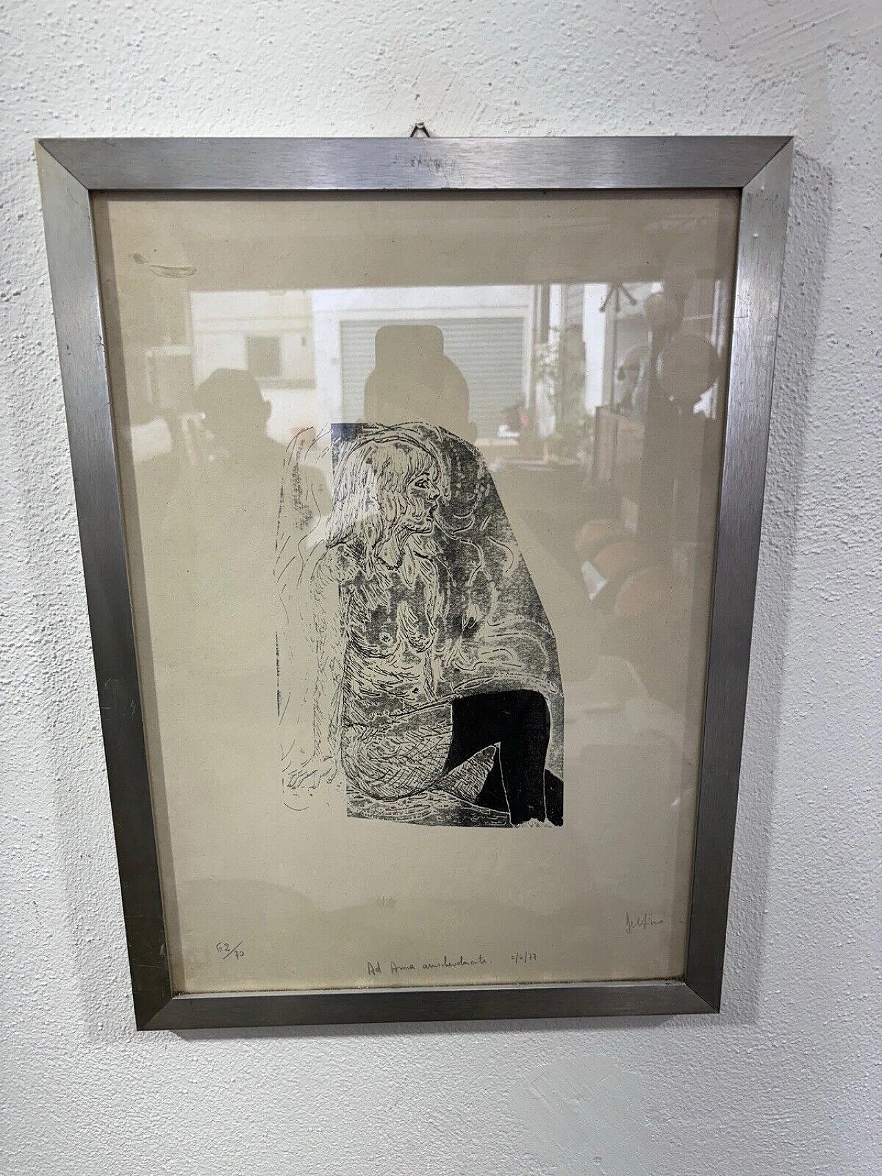 Delfino, Profilo di donna, litografia, 1977 5