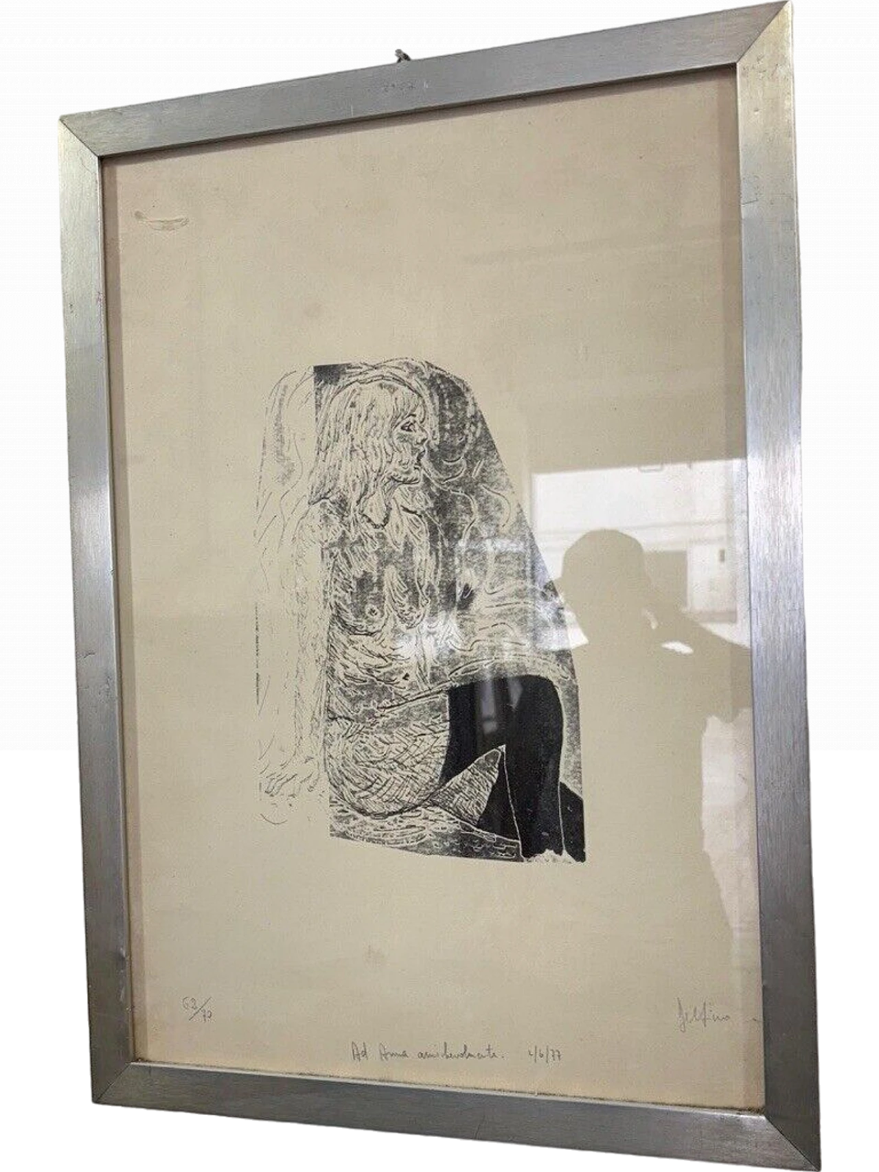 Delfino, Profilo di donna, litografia, 1977 6