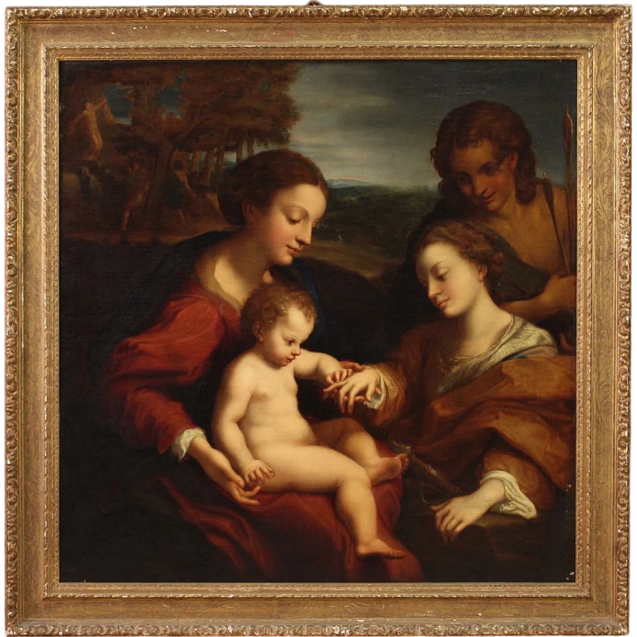 Matrimonio mistico di S. Caterina, dipinto a olio su tela, '600 16