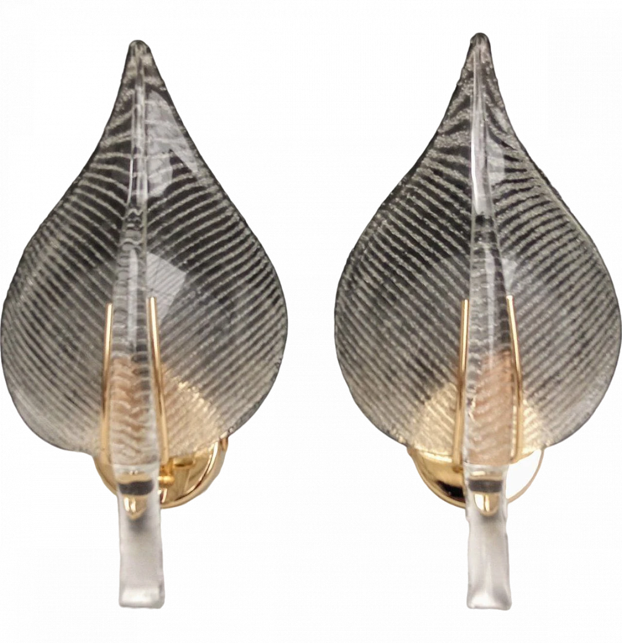 Coppia di lampade da parete in vetro di Murano, anni '80 9