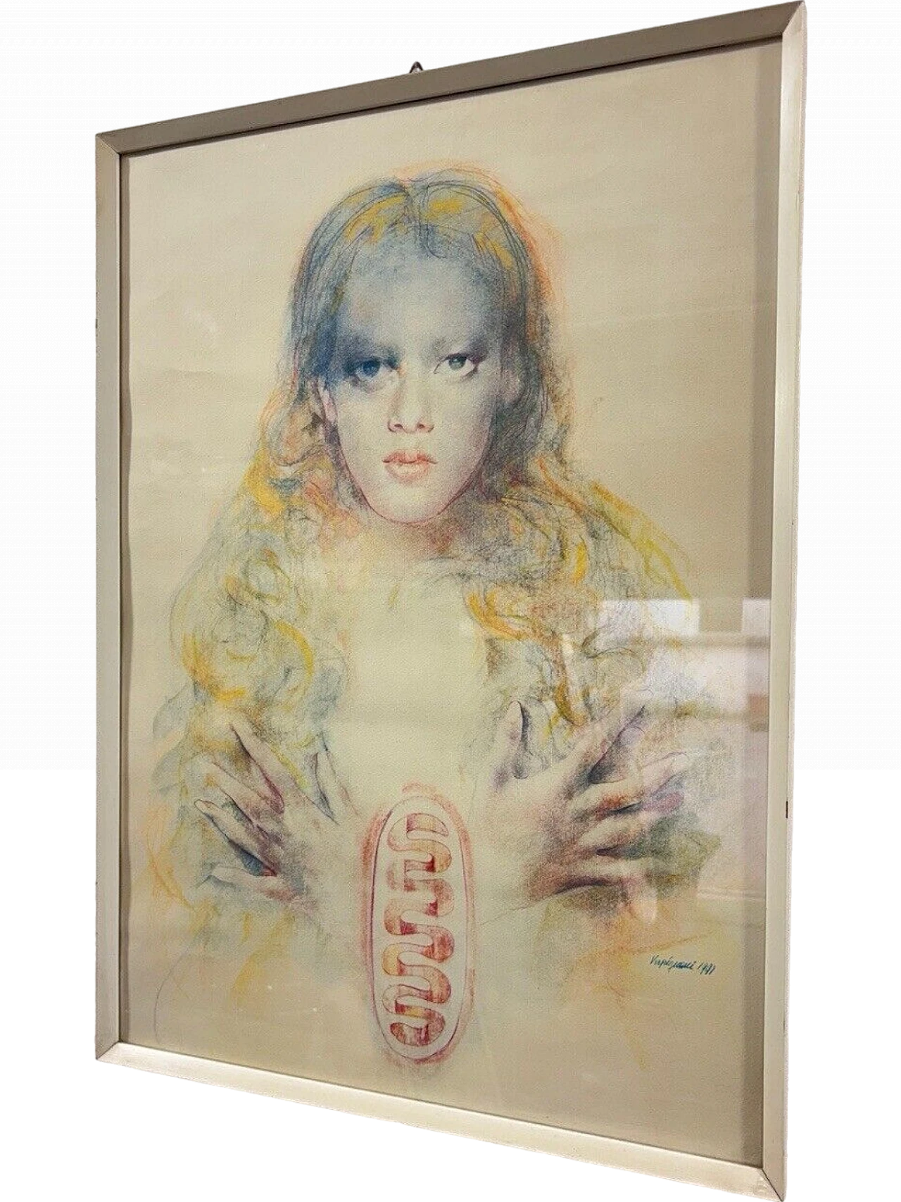 Renzo Vespignani, ragazza, dipinto a tecnica mista su cartoncino, 1991 2