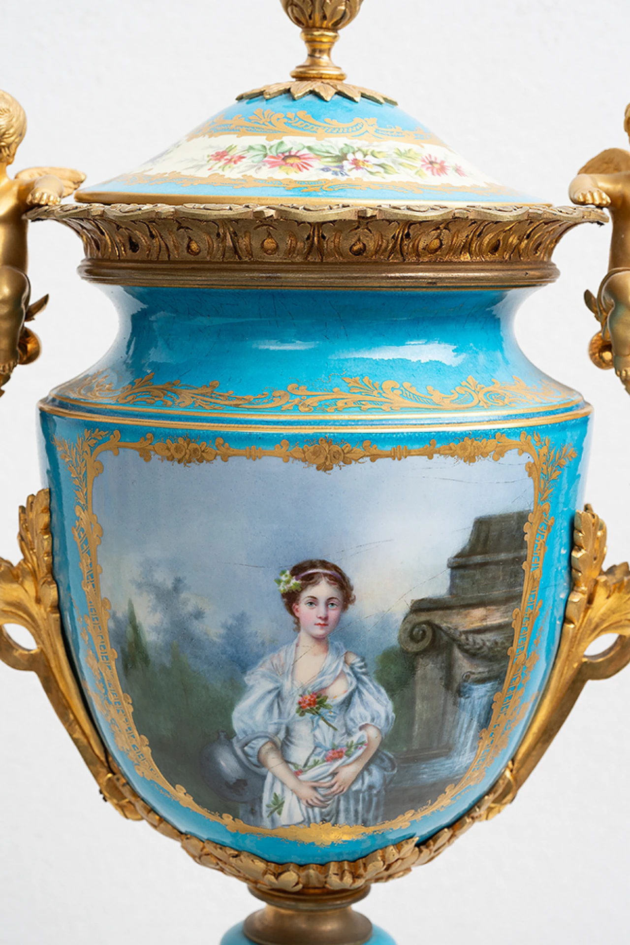 Coppia di vasi Napoleone III in porcellana di Sèvres e bronzo, '800 4