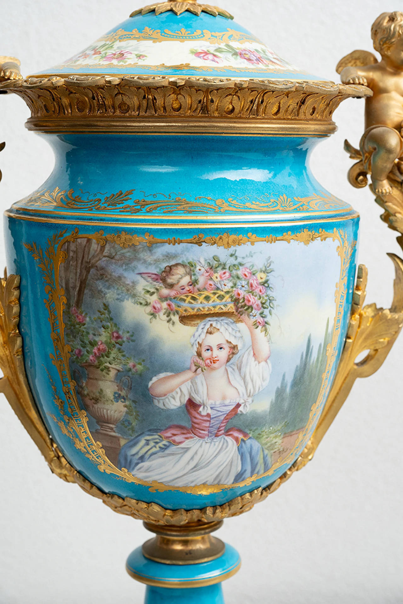 Coppia di vasi Napoleone III in porcellana di Sèvres e bronzo, '800 6