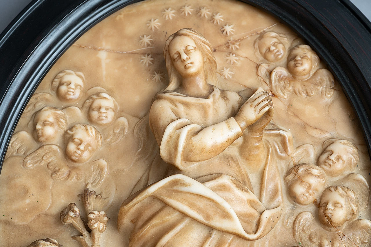 Placca in marmo con Madonna Immacolata, inizio '900 3