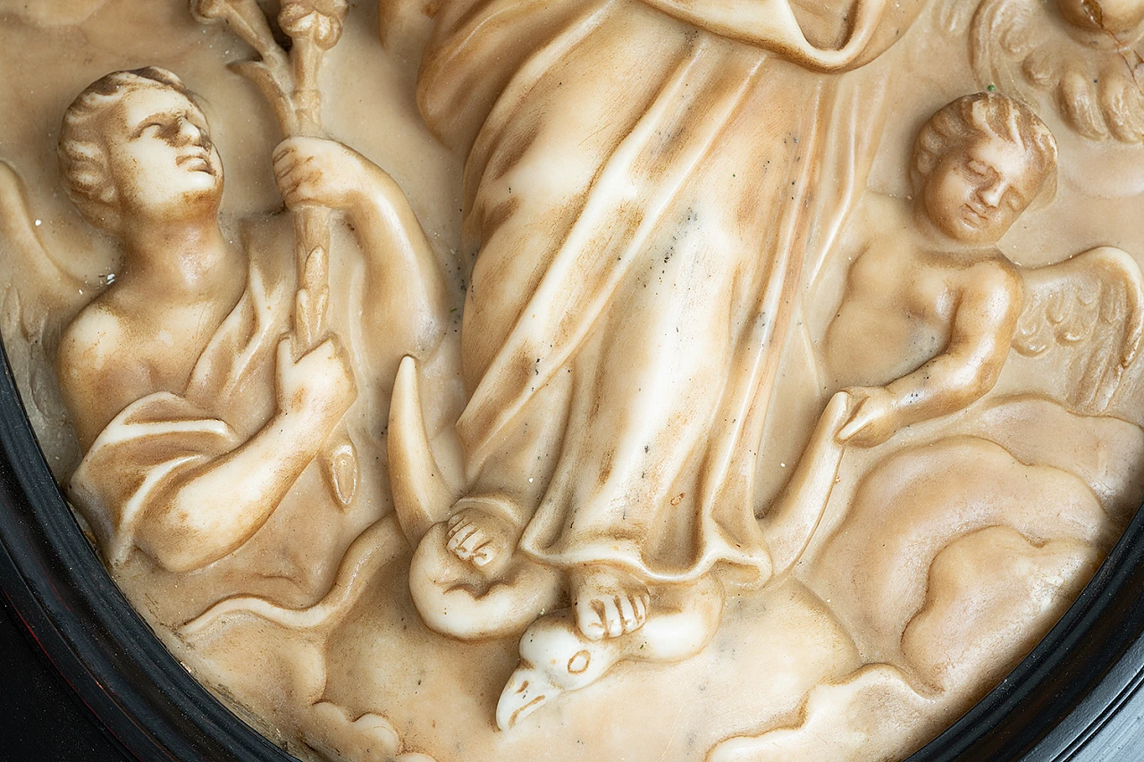Placca in marmo con Madonna Immacolata, inizio '900 4