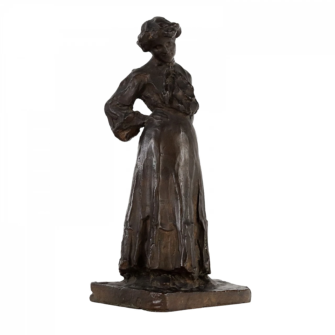 Francesco Pasanisi, female figure, bronze sculpture, early 20th century 1