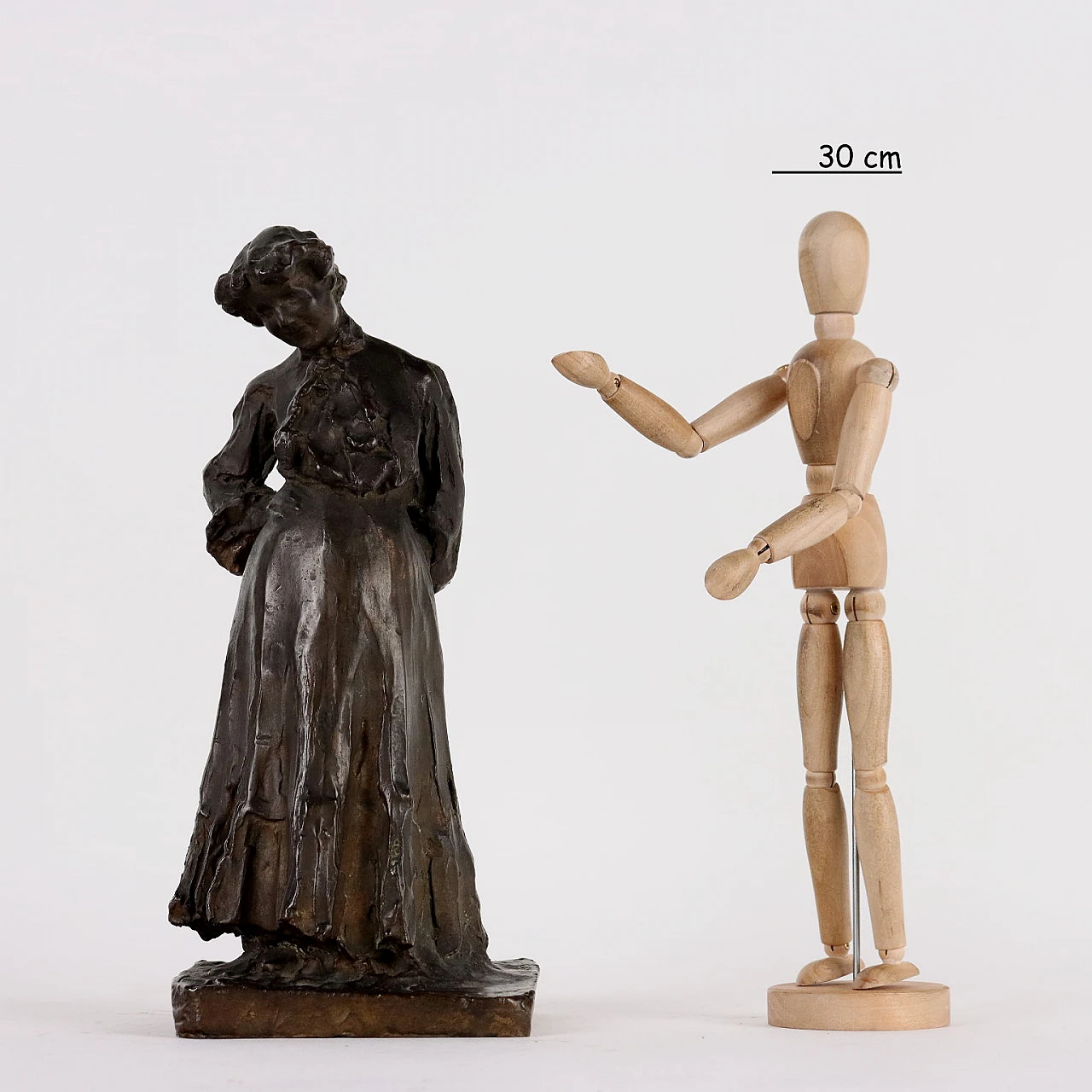 Francesco Pasanisi, female figure, bronze sculpture, early 20th century 2