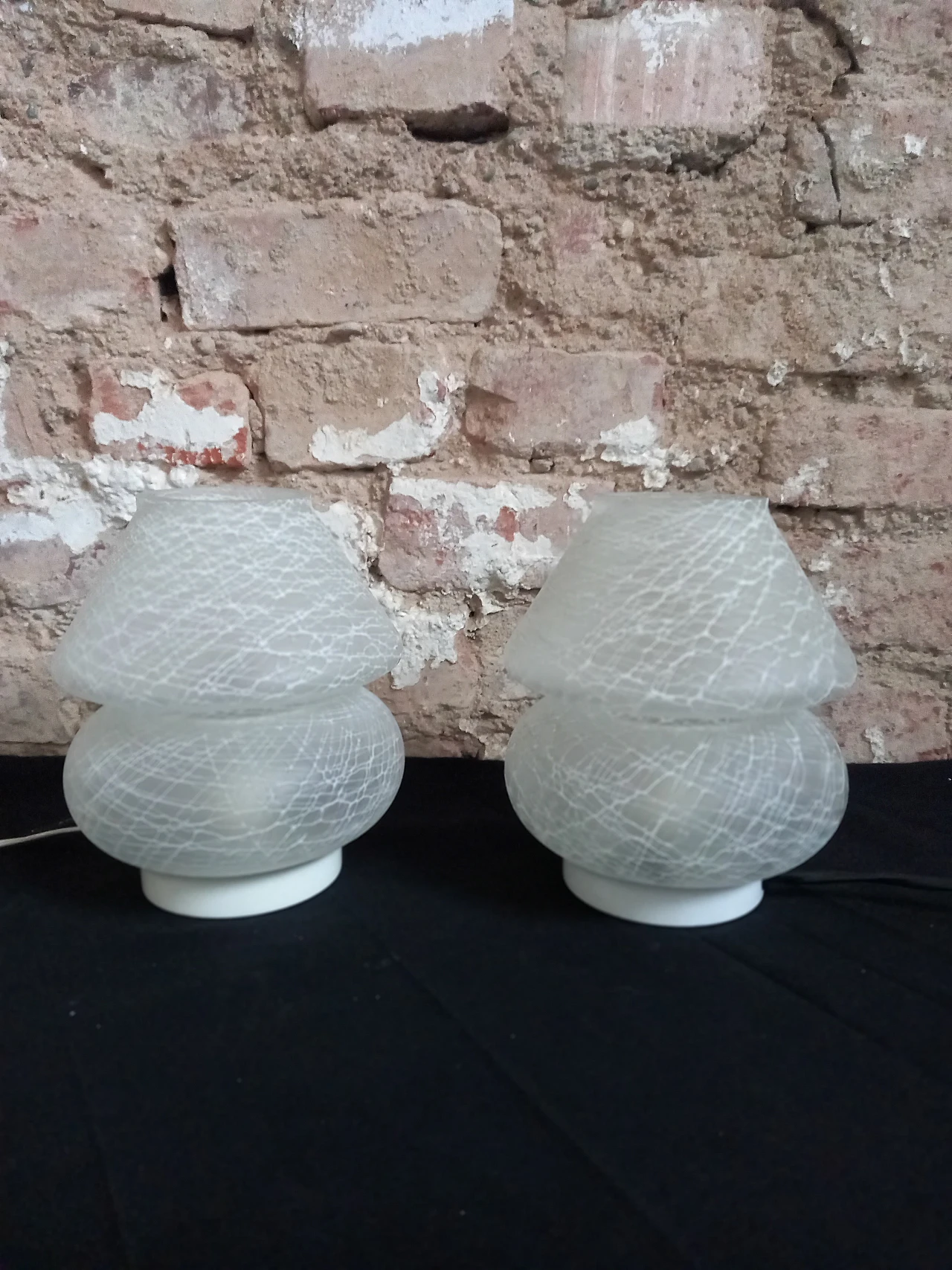 Coppia di abat jour in vetro di Zonca, anni '60 1