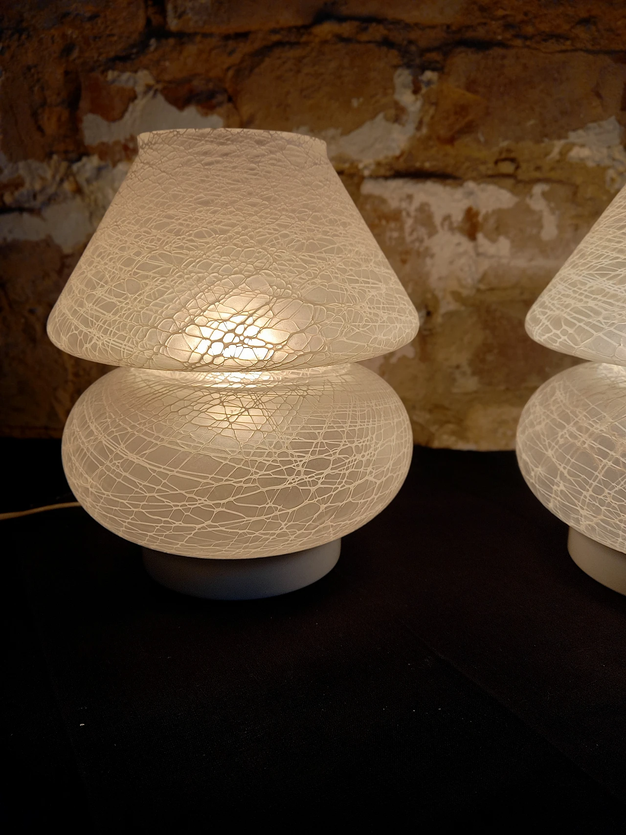 Coppia di abat jour in vetro di Zonca, anni '60 6