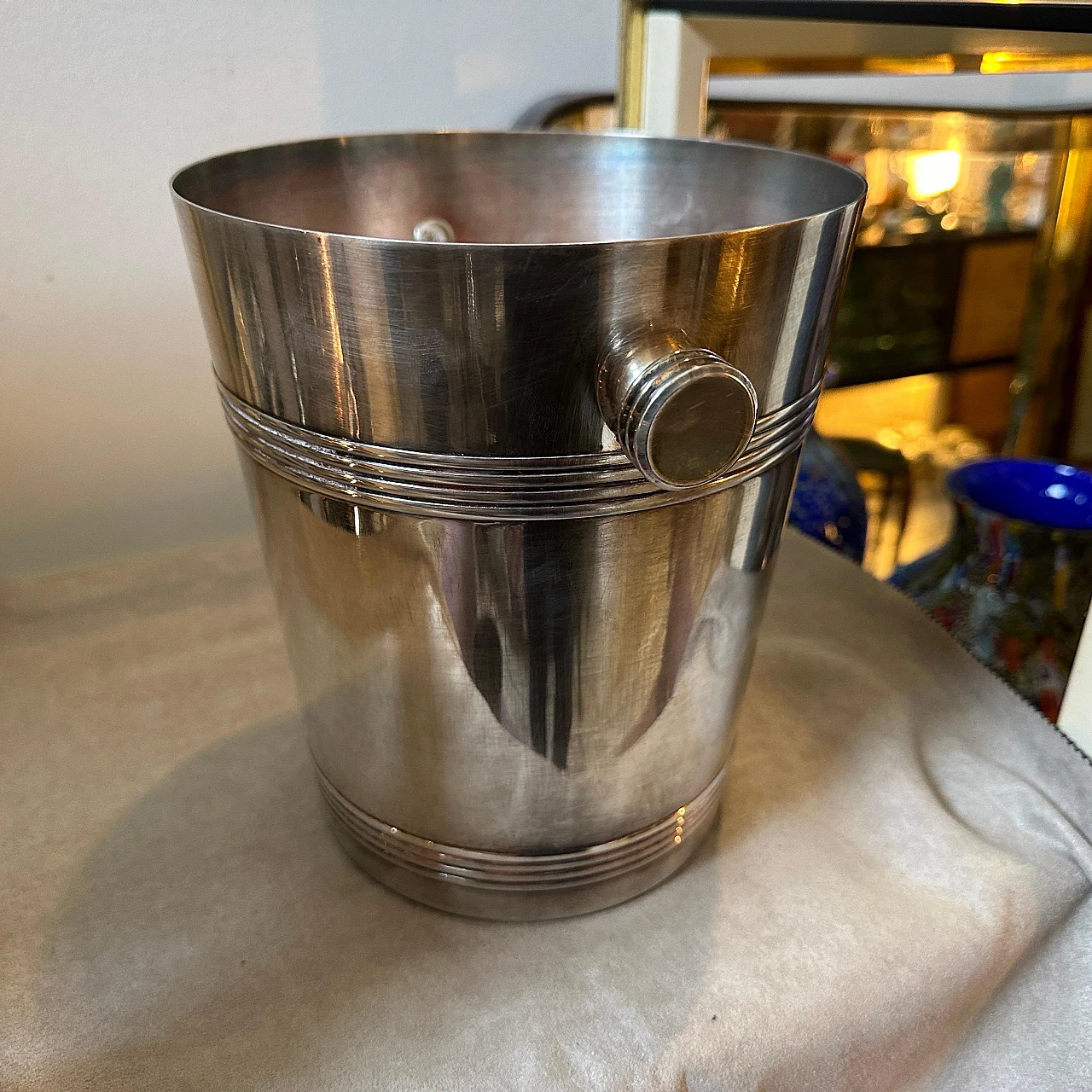 Refrigeratore per vino Art Déco francese placcato argento, anni '50 8