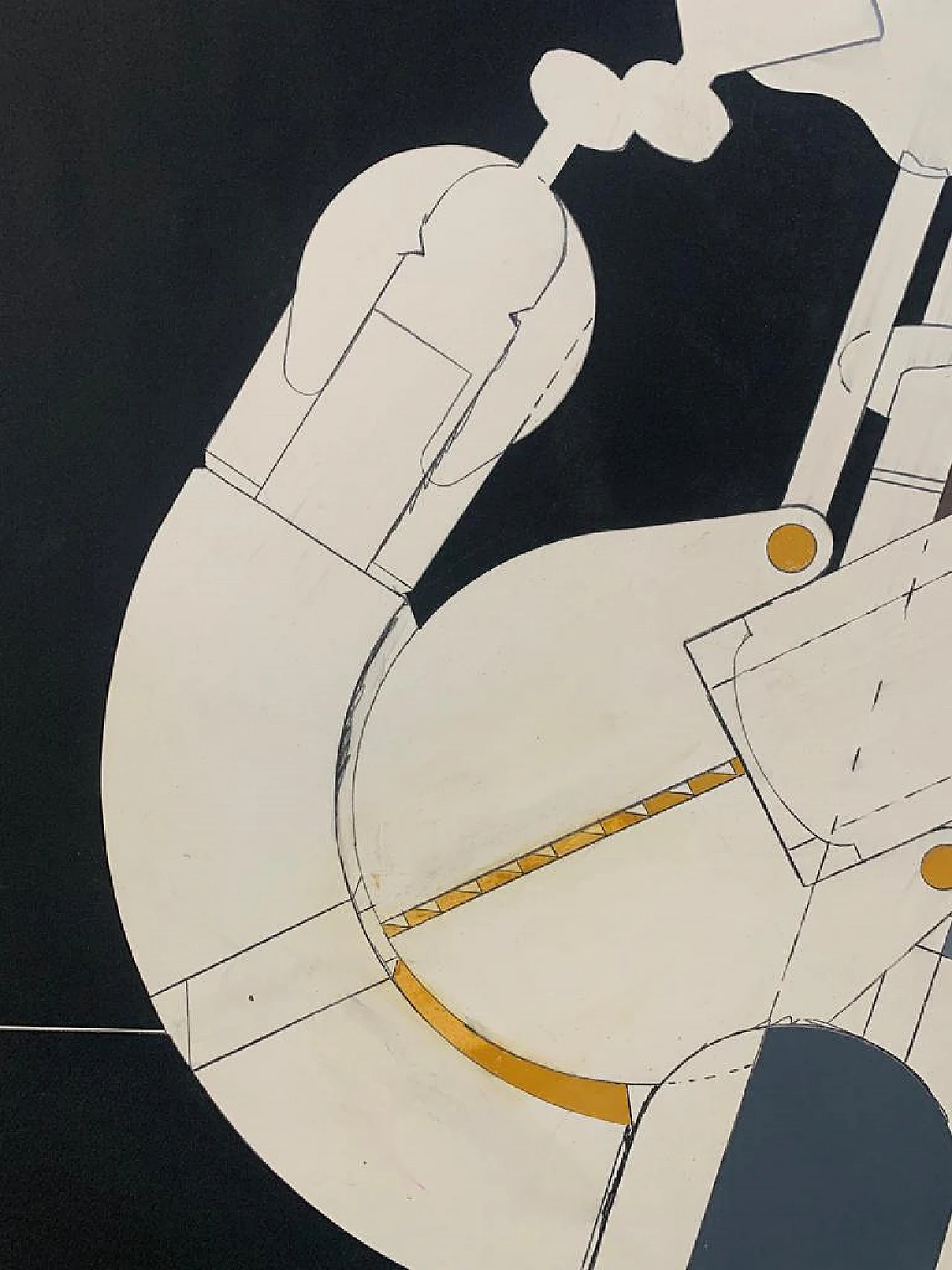 R. Volpini, Elemento per macchina spaziale, tecnica mista, anni '70 8