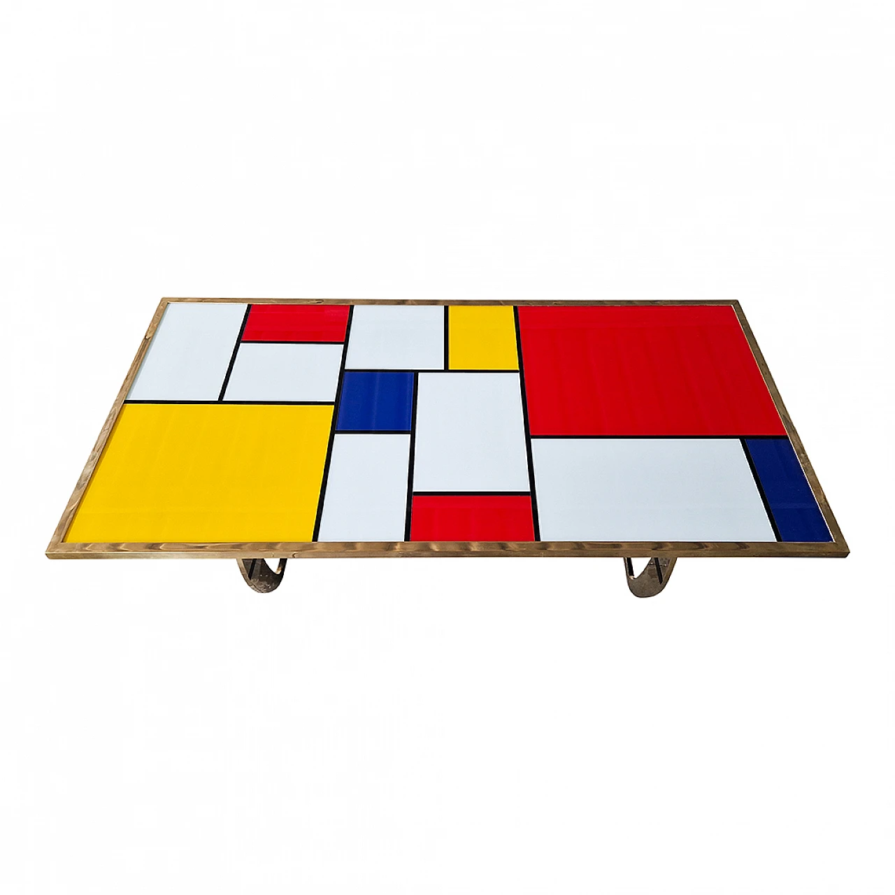 Tavolo con piano in vetro di Murano in stile Mondrian, anni '90 8