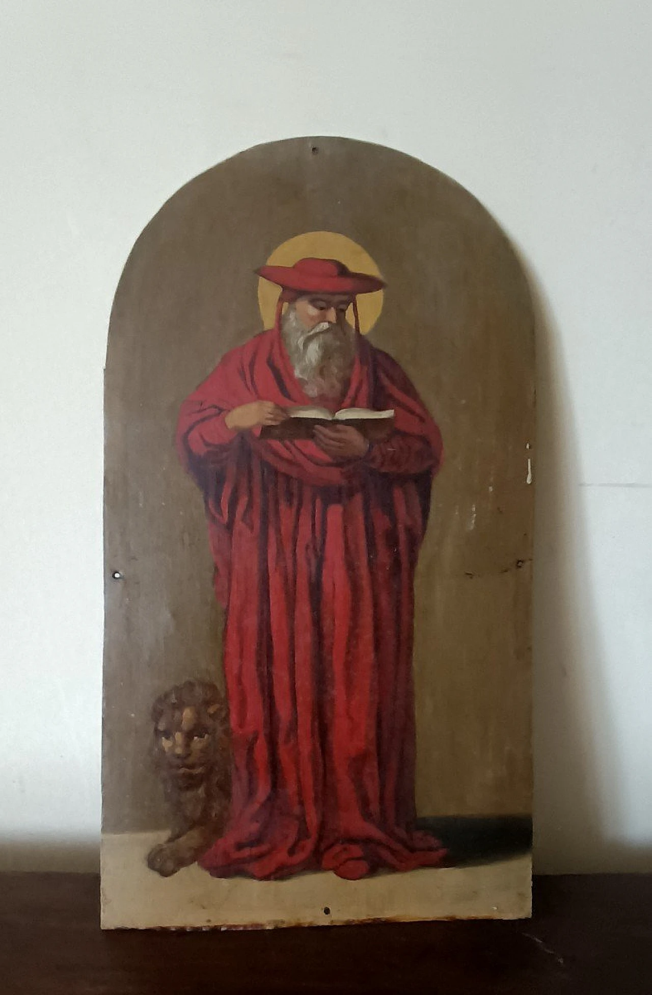 Saint Jerome, painting on metal, 19th century 2