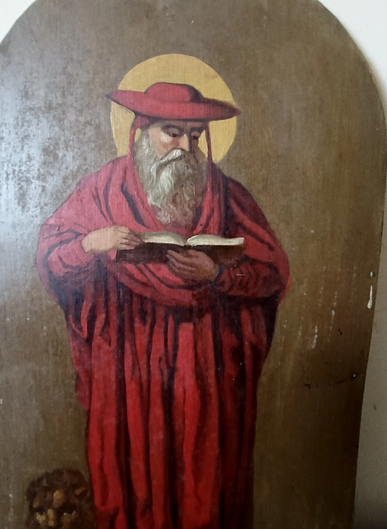 Saint Jerome, painting on metal, 19th century 4