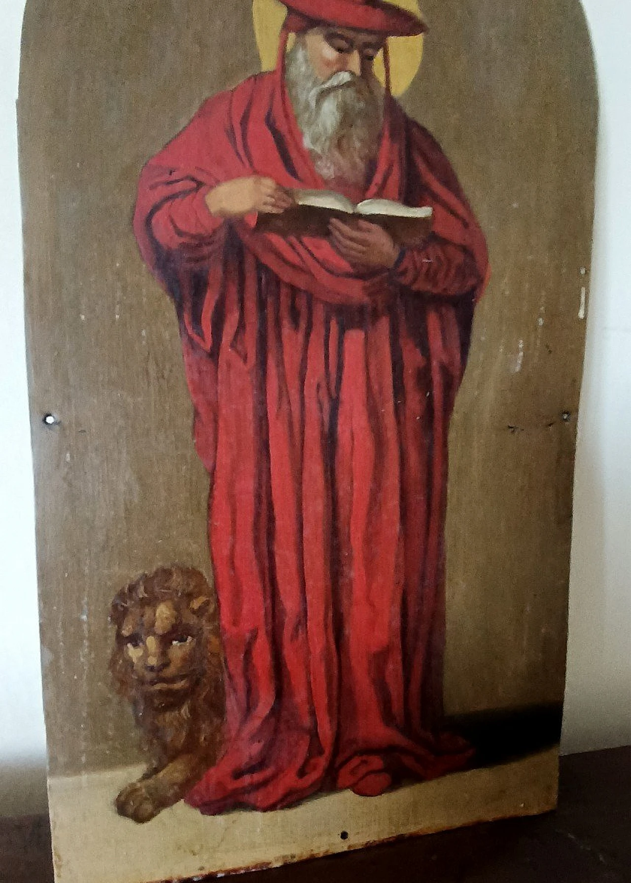 Saint Jerome, painting on metal, 19th century 5